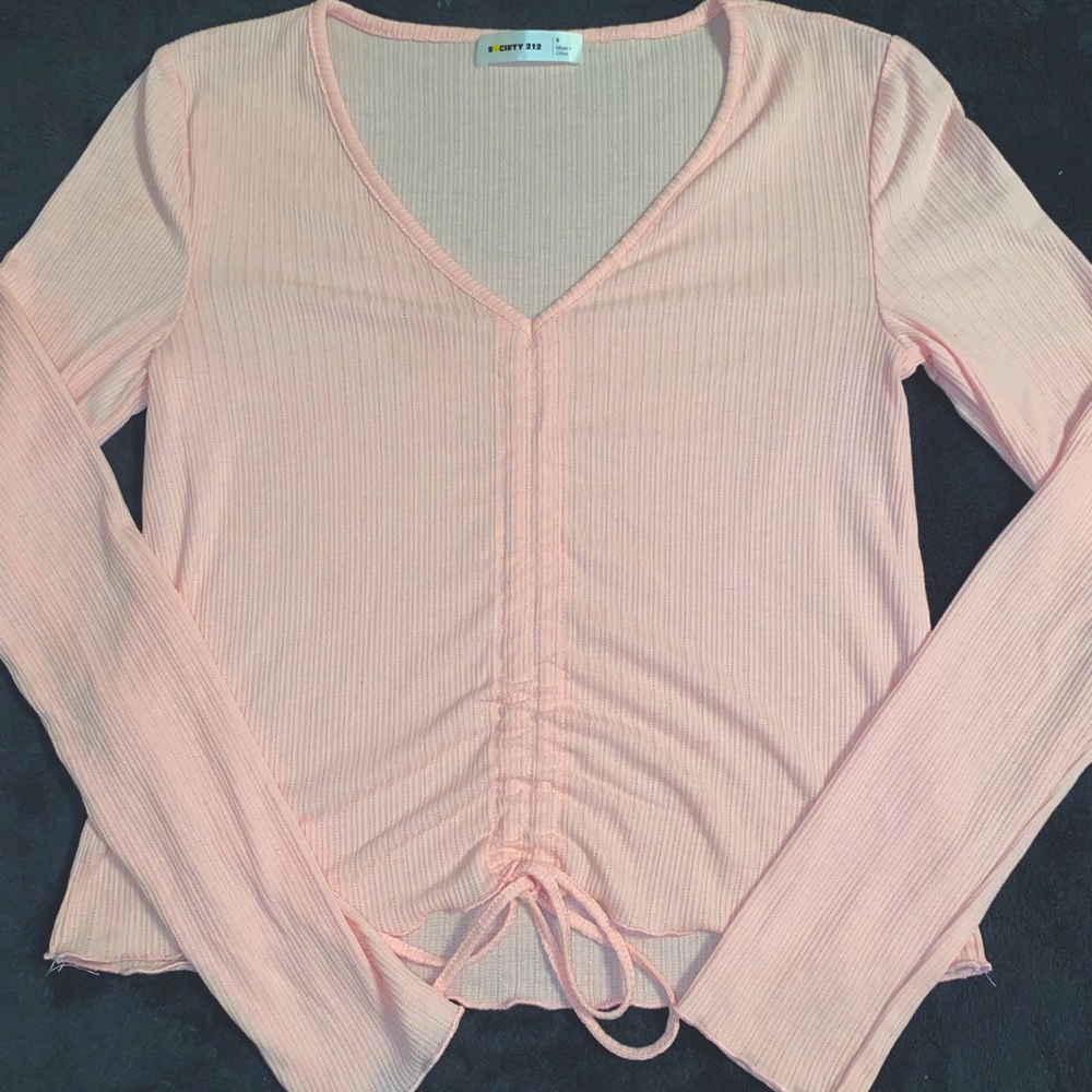 Pink Long Sleeve Small Top